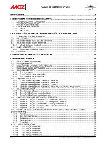 Manual de uso e instalación - español - MCZ