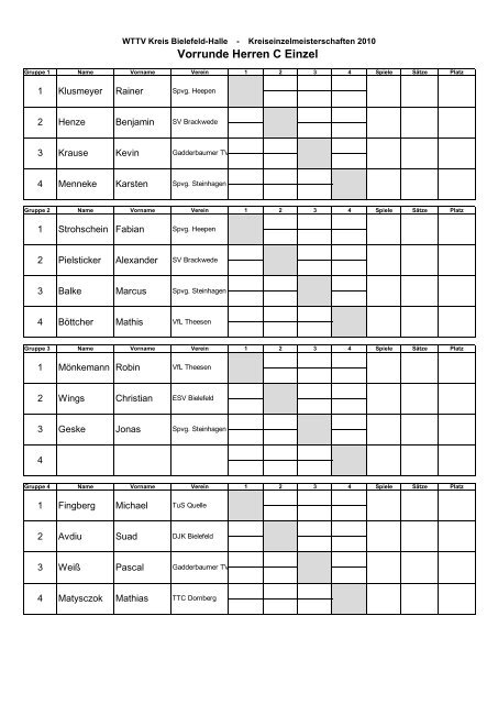 VorlÃ¤ufige Auslosung - Herren C - des Tischtenniskreises Bielefeld ...
