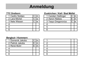 Bergbuir / Kommern - Tischtennis - Kreis - Euskirchen