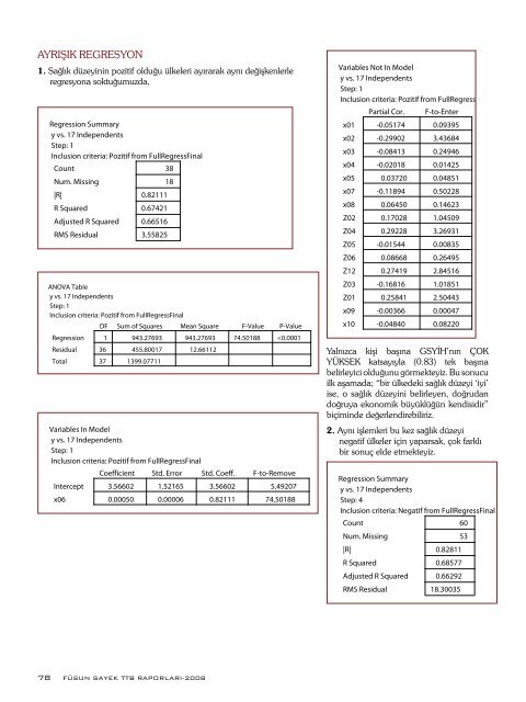 FÃ¼sun Sayek TTB RaporlarÄ± 2008: SaÄlÄ±k Emek-GÃ¼cÃ¼