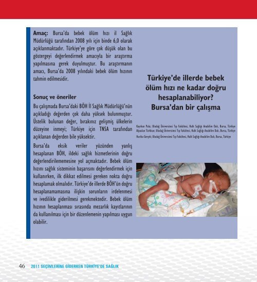 2011 SeÃ§imlerine Giderken TÃ¼rkiye'de SaÄlÄ±k - TÃ¼rk Tabipleri BirliÄi