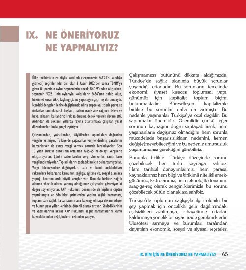 2011 SeÃ§imlerine Giderken TÃ¼rkiye'de SaÄlÄ±k - TÃ¼rk Tabipleri BirliÄi