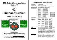42. Gillbachturnier - TTC GrÃ¼n-Weiss Vanikum