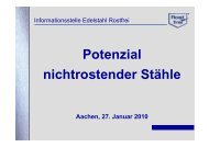 Potenzial nichtrostender StÃ¤hle - TTH-NRW