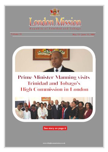See story on page 6 - High Commission for the Republic of Trinidad ...