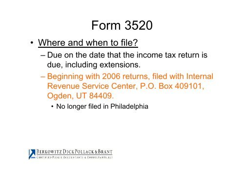 U.S. Income Tax Compliance