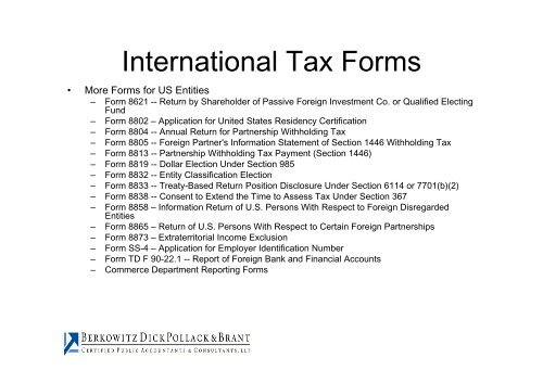 U.S. Income Tax Compliance