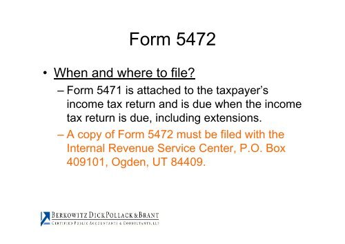 U.S. Income Tax Compliance