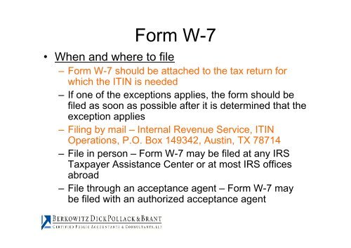 U.S. Income Tax Compliance