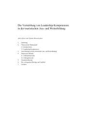 Die Vermittlung von Leadership-Kompetenzen in der touristischen Aus