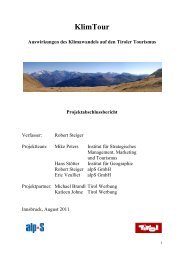 KlimTour - Auswirkungen des Klimawandels auf den Tiroler Tourismus