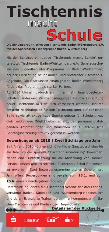 Flyer "Tischtennis macht Schule" - TTVWH