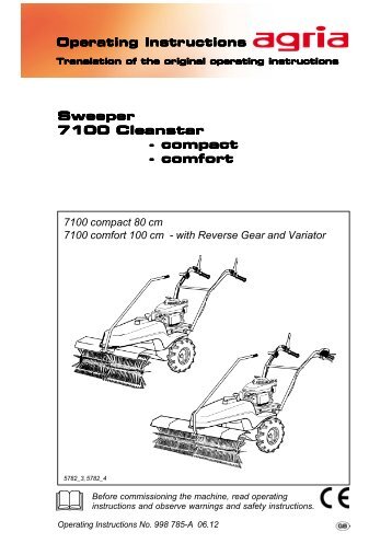 Sweeper 7100 Cleanstar - compact - comfort Operating Instructions