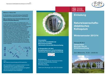 Unser Flyer für das Naturwissenschaftsdidaktische Kolloquium