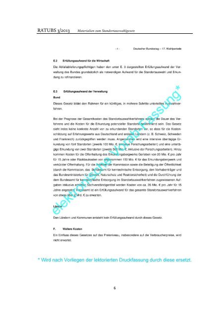 Materialien zum Standortauswahlgesetz - Technische Universität ...