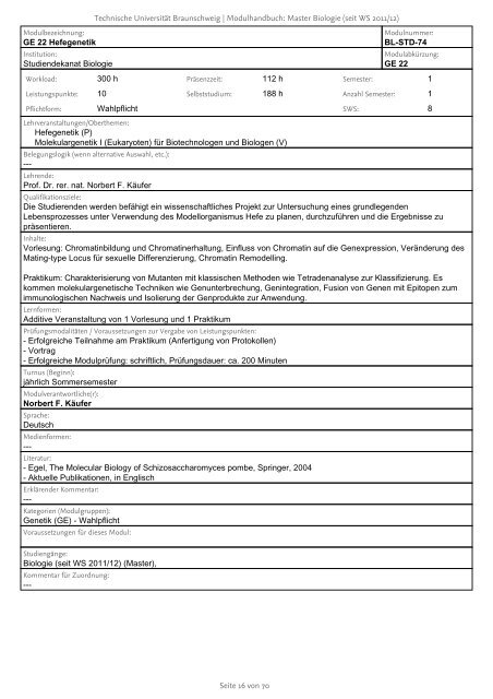 Modulhandbuch WiSe 13/14 - Technische Universität Braunschweig