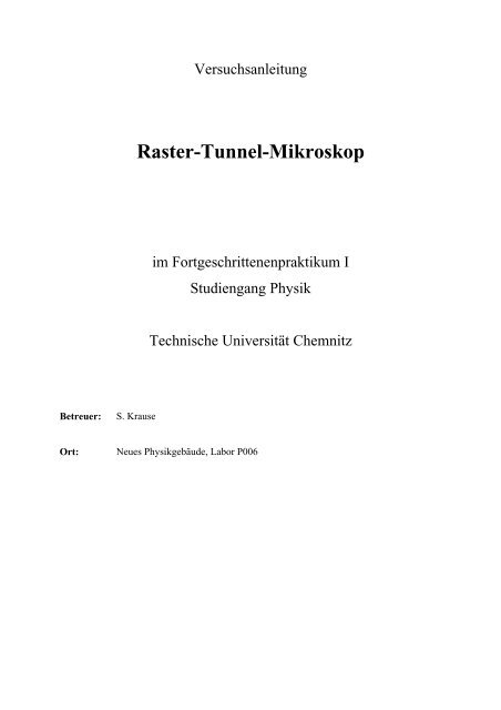 Anleitung zum RTM /STM im F-Praktikum - Technische Universität ...