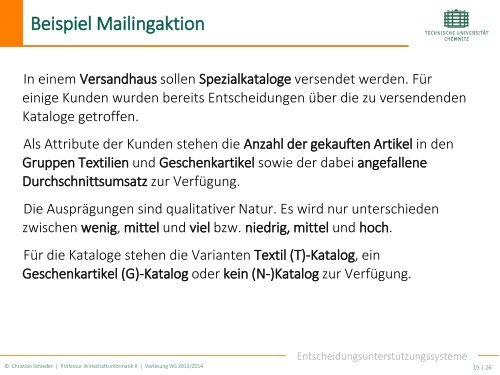 Entscheidungsunterstützungssysteme - TU Chemnitz