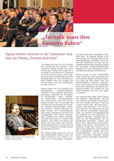 2. Ausgabe 2013 - TU Clausthal