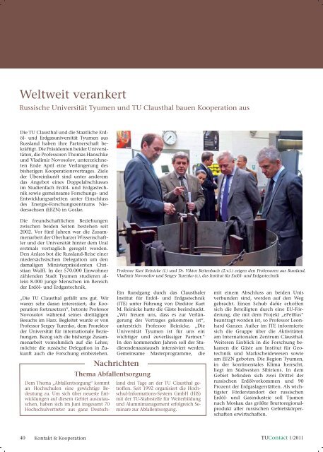 1. Ausgabe 2011 - Technische UniversitÃ¤t Clausthal