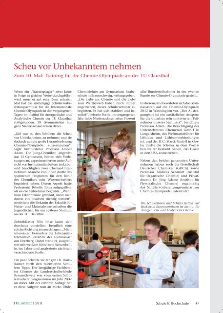 1. Ausgabe 2011 - Technische UniversitÃ¤t Clausthal