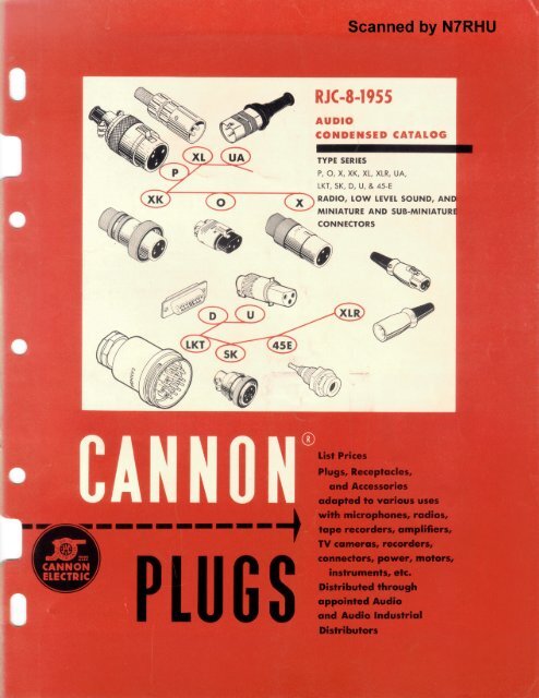 Cannon audio connector catalog RGC-8 - tubebooks.org