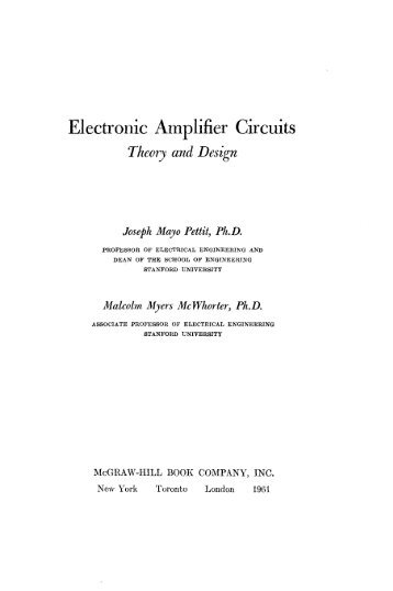 Electronic Ampliﬁer Circuits