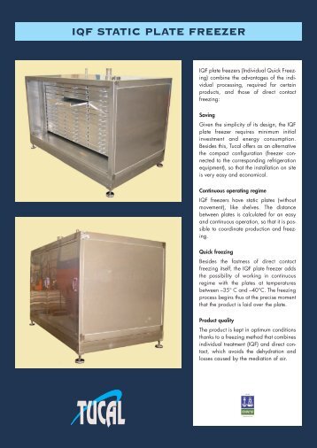 Brochure of IQF Static Plate Freezers - Tucal