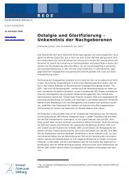 REDE Ostalgie und Glorifizierung - Konrad-Adenauer-Stiftung