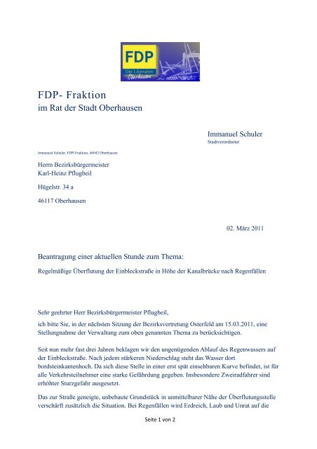 FDP- Fraktion - FDP Oberhausen