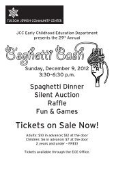 Tickets on Sale Now! - Tucson Jewish Community Center