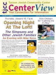 January 2013 Center View - Tucson Jewish Community Center