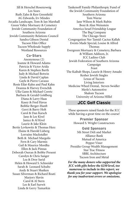 2008 Annual Report - Tucson Jewish Community Center
