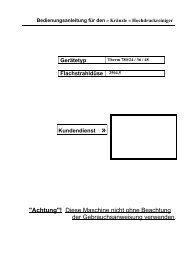 Bedienungsanleitung und Ersatzteilliste - Cleanforce