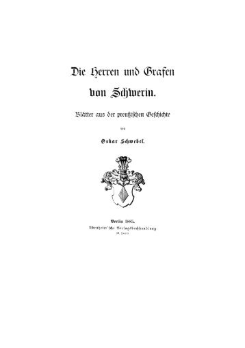 Die Herren und Grafen von Schwerin