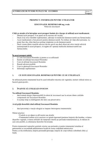 PROSPECT: INFORMAŢII PENTRU UTILIZATOR IZOCONAZOL ...