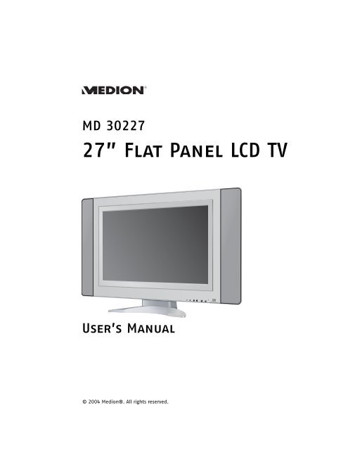 27” Flat Panel LCD TV - Medion