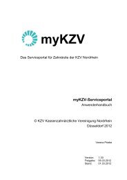 Handbuch zu myKZV - KassenzahnÃ¤rztliche Vereinigung Nordrhein