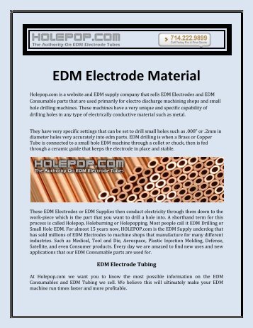 EDM Electrode Material