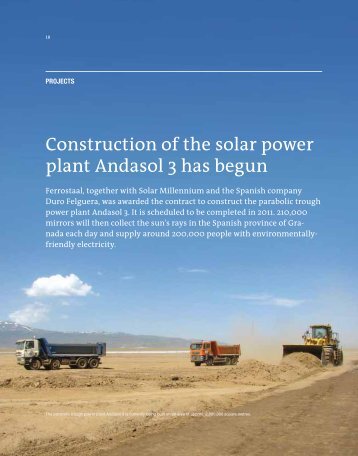 Construction of the solar power plant Andasol 3 has begun - Ferrostaal