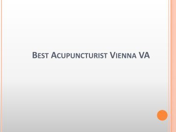 BEST ACUPUNCTURIST VIENNA VA