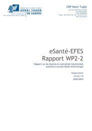 eSanté-EFES Rapport WP2-2 - CRP Henri Tudor