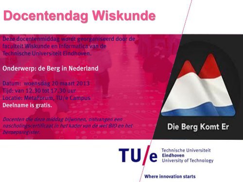 Uitnodiging en programma - Technische Universiteit Eindhoven
