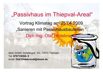 „Passivhaus im Thiepval-Areal“ - Tübingen macht blau