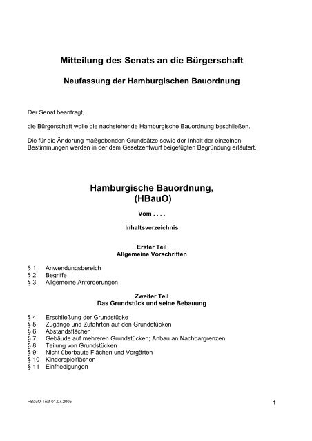 Hamburgische Bauordnung - Feuerschutz Holt