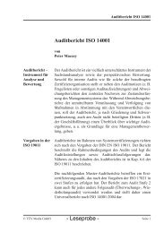 Auditbericht ISO 14001 - Leseprobe - - TÃV-Verlag GmbH