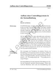 Aufbau eines Controllingsystems in der Instandhaltung