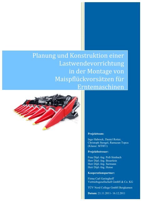 Planung und Konstruktion einer Lastwendevorrichtung ... - TÃV Nord