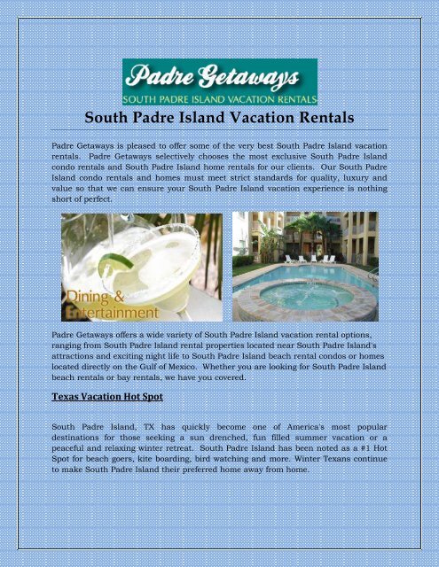 South Padre Island Vacation Rentals