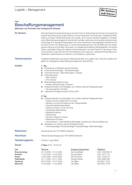 Vorsprung durch Qualifizierung - TÃV Nord